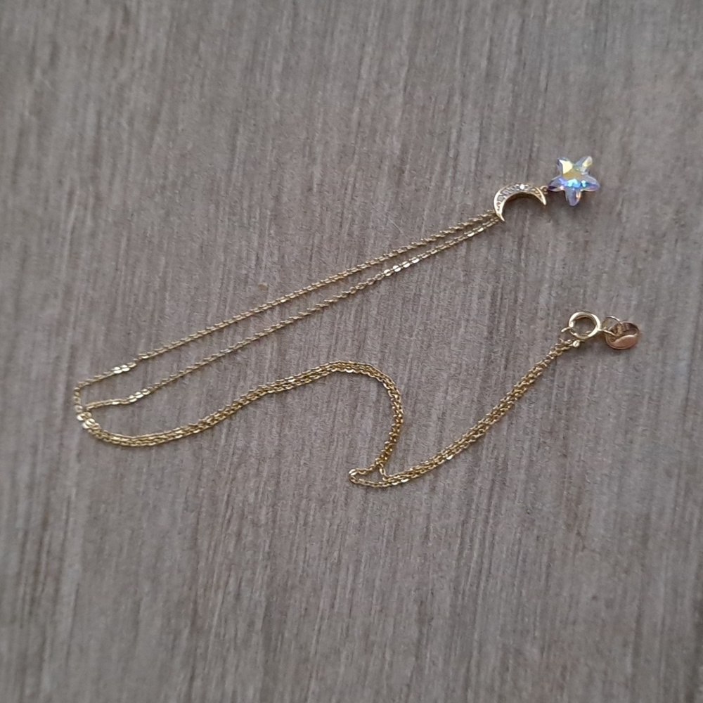 Sterling Silver Moon And Star Necklace